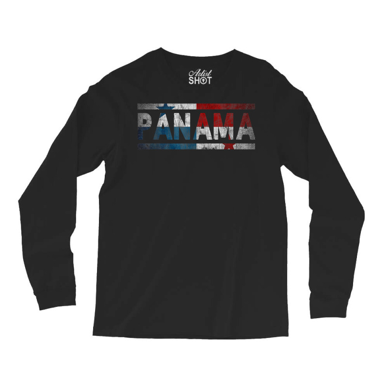 Panama Retro Flag T Shirt Panamanian Distressed Graphic T Shirt Long Sleeve Shirts by johnjosephmenk | Artistshot