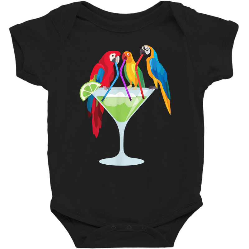 Parrots Drinking Margarita Tropical Vacation Hawaiian Birds T Shirt Baby Bodysuit by johnjosephmenk | Artistshot