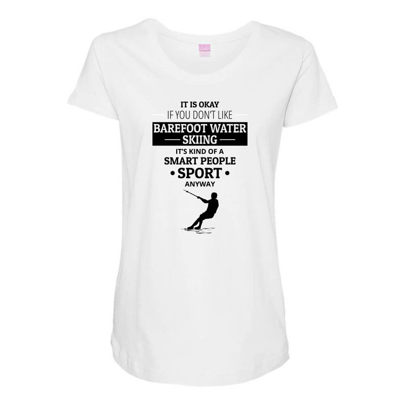 Barefoot Skiing Water Sport Motorboat Maternity Scoop Neck T-shirt by Tasteful Tees | Artistshot