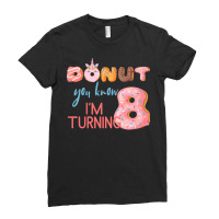 Kids 8th Birthday Tshirt 8 Eight Unicorn Donut Birthday Shirt Ladies Fitted T-shirt | Artistshot