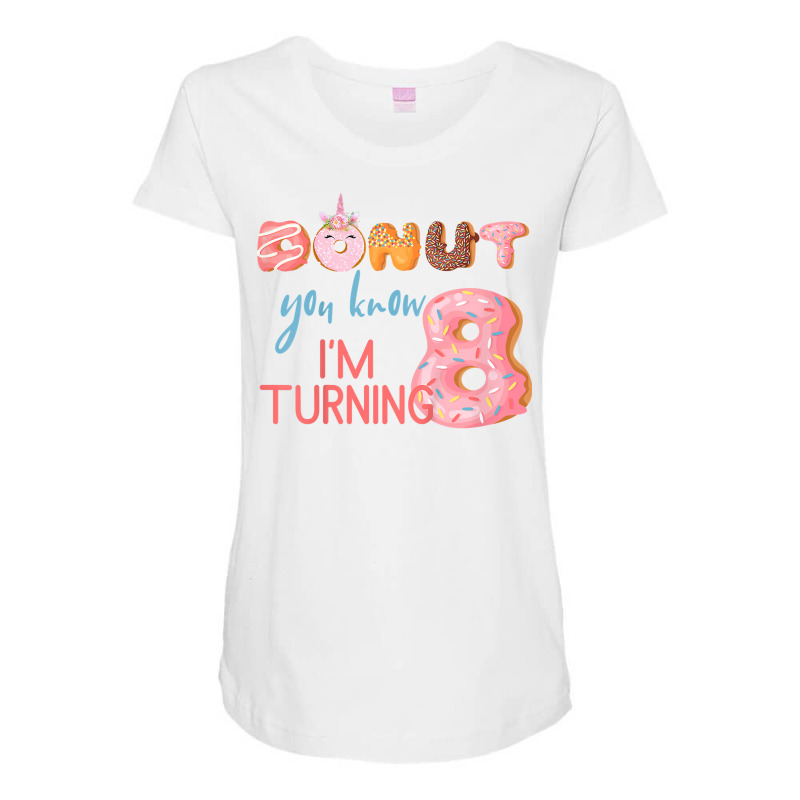 Kids 8th Birthday Tshirt 8 Eight Unicorn Donut Birthday Shirt Maternity Scoop Neck T-shirt by dufordxsbartonto | Artistshot