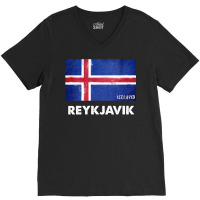 Reykjavik Iceland Flag Shirt  Reykjavik Long Sleeve T Shirt V-neck Tee | Artistshot