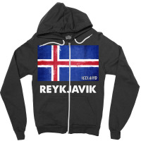 Reykjavik Iceland Flag Shirt  Reykjavik Long Sleeve T Shirt Zipper Hoodie | Artistshot