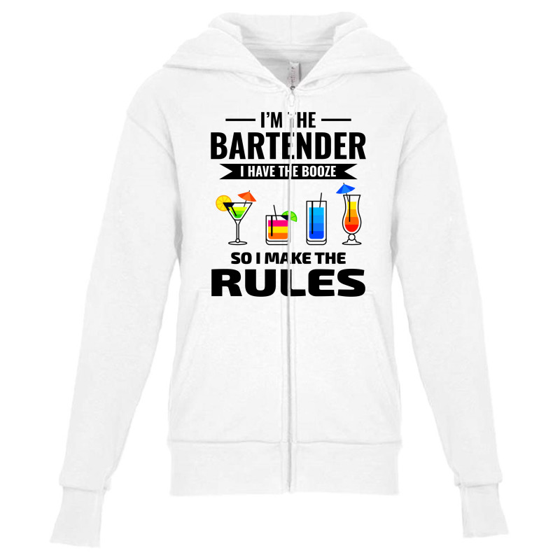 Bartender Barkeep Barman Barmaid Mixologist Funny Youth Zipper Hoodie by Tasteful Tees | Artistshot