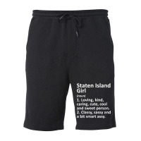 Womens Staten Island Ny New York Funny City Home Roots Girl Gift V Nec Fleece Short | Artistshot