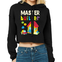 Cool Master Builder Funny Building Blocks Gift Men Women Cropped Hoodie | Artistshot