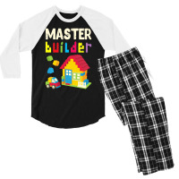 Cool Master Builder Funny Building Blocks Gift Men Women Men's 3/4 Sleeve Pajama Set | Artistshot