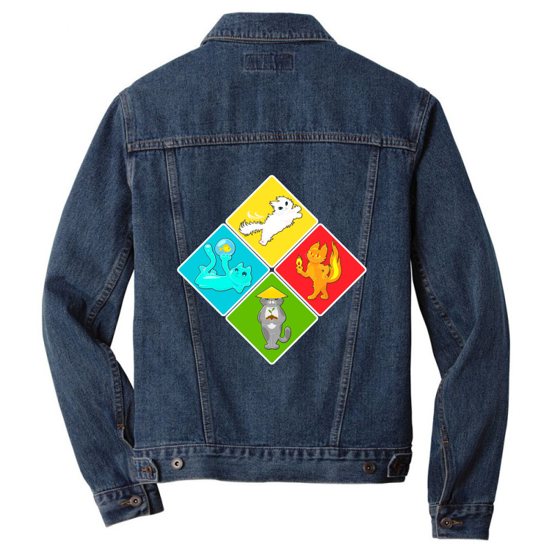 The Four Elements Of The Cat Men Denim Jacket | Artistshot