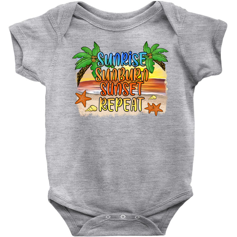 Sunrise Sunburn Sunset Repeat2 Baby Bodysuit by JahusDesignShop | Artistshot