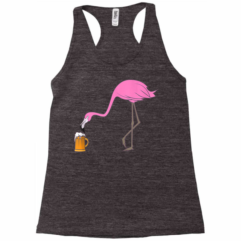 Beer Drinking Drunk Pink Flamingo Funny Bird Tank Top Racerback Tank by harmanyuan | Artistshot