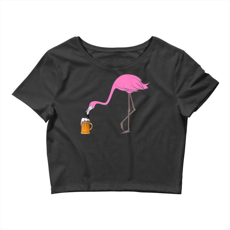 Beer Drinking Drunk Pink Flamingo Funny Bird Tank Top Crop Top by harmanyuan | Artistshot