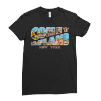 Coney Island New York Ny Vintage Retro Souvenir T Shirt Ladies Fitted T-shirt | Artistshot