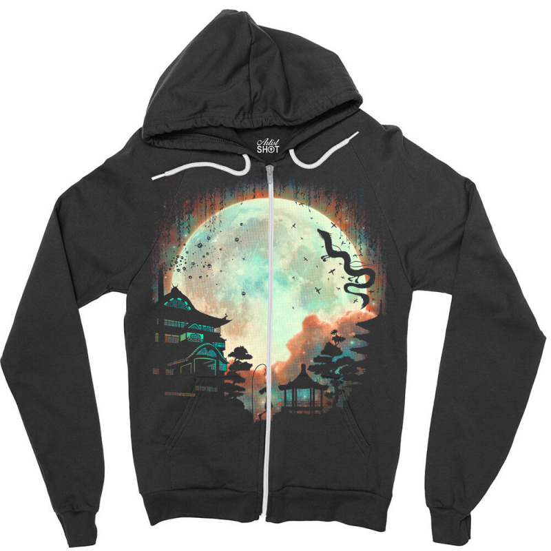 Thermal Moon Glow Zipper Hoodie by chrisnom | Artistshot