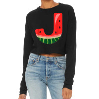 Letter J Capital Alphabet Initial Name Letter J Watermelon T Shirt Cropped Sweater | Artistshot