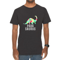 Parasaurus Paraprofessional Funny Dinosaur Floral Vintage T-shirt | Artistshot