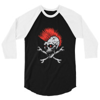 Punk Skull 3/4 Sleeve Shirt | Artistshot