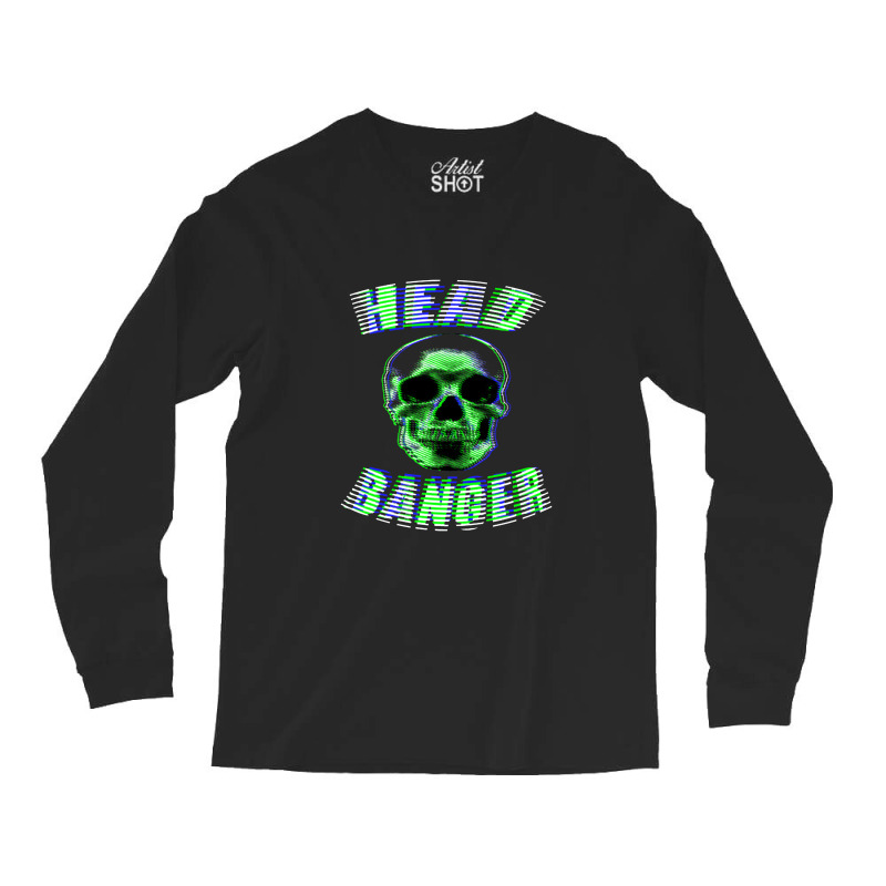 Skull Headbanger Long Sleeve Shirts | Artistshot