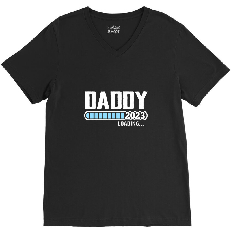 Mens New Dad 1st Time Dad Est 2023 Promoted To Daddy 2023 Father V-neck Tee | Artistshot