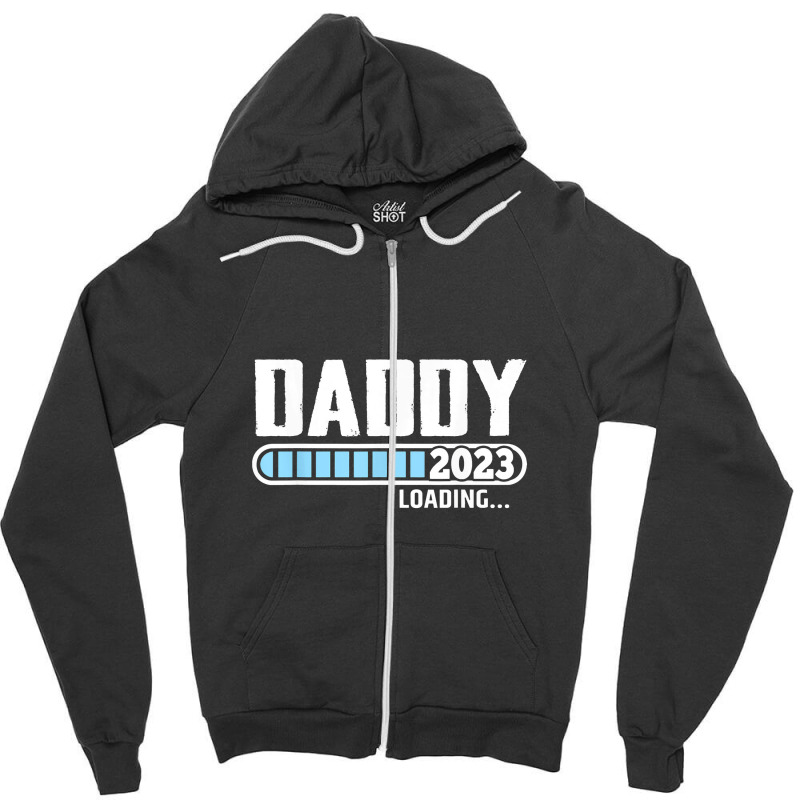 Mens New Dad 1st Time Dad Est 2023 Promoted To Daddy 2023 Father Zipper Hoodie | Artistshot