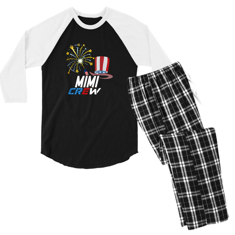 Mimi Crew 4th Of July Patriotic American Family Matching Men's 3/4 Sleeve Pajama Set | Artistshot