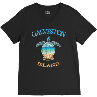 Jcombs Galveston Island, Tx, Sea Turtle And Beach T Shirt V-neck Tee | Artistshot