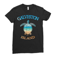 Jcombs Galveston Island, Tx, Sea Turtle And Beach T Shirt Ladies Fitted T-shirt | Artistshot