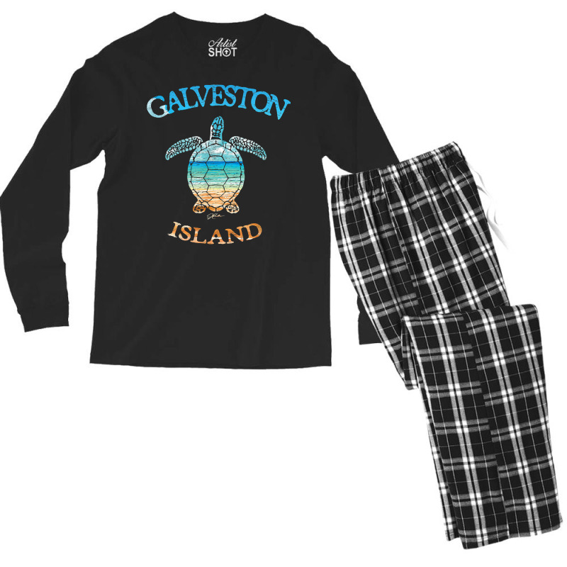 Jcombs Galveston Island, Tx, Sea Turtle And Beach T Shirt Men's Long Sleeve Pajama Set by abdurrehmancappucci | Artistshot