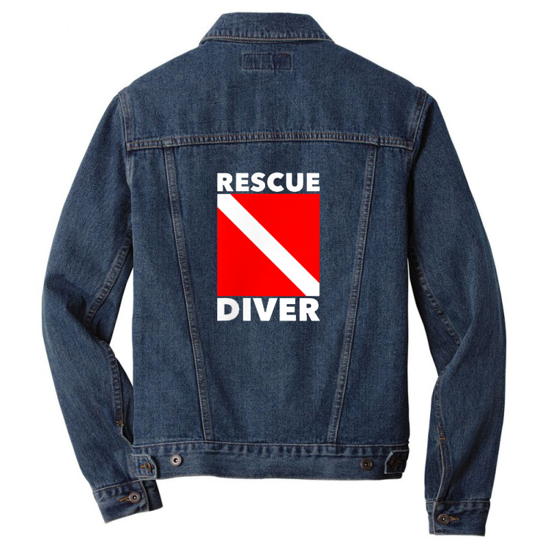 Scuba Divers Certified Rescue Diver Men Denim Jacket | Artistshot