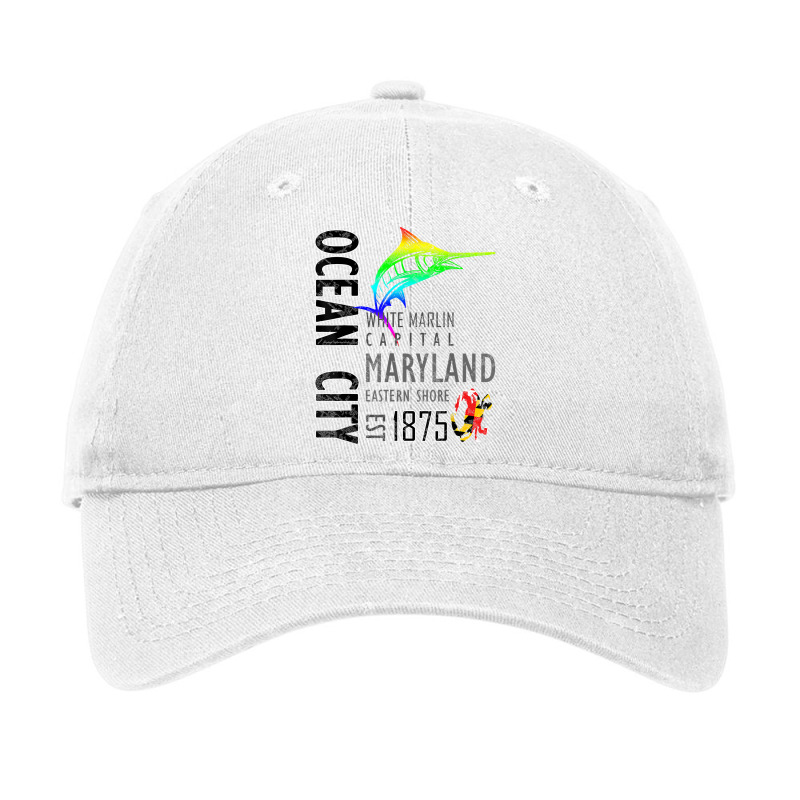 Ocean City Maryland White Marlin Capital Eastern Shore T Shirt Adjustable Cap | Artistshot