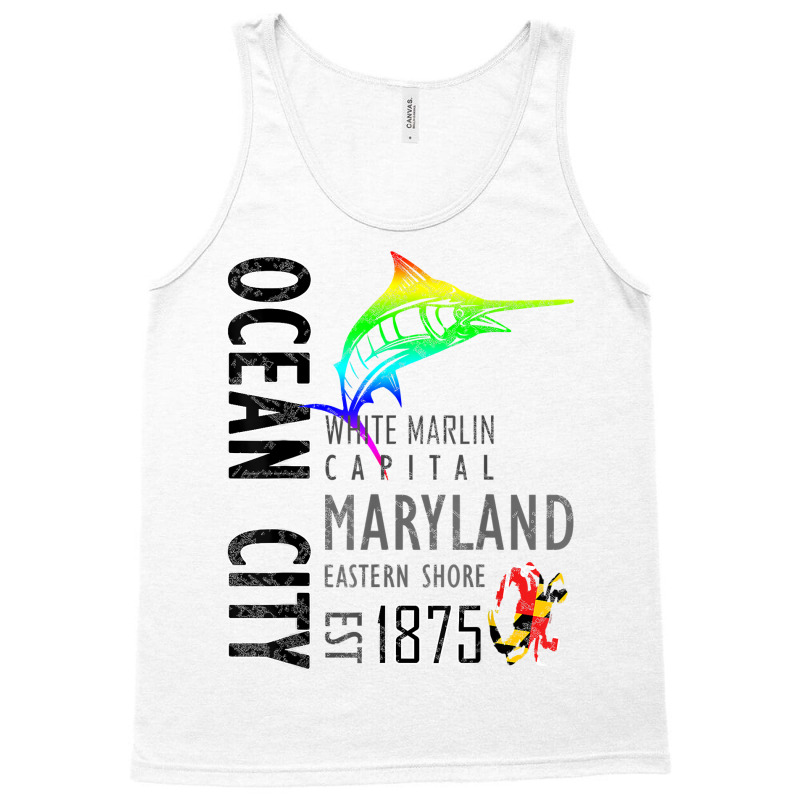 Ocean City Maryland White Marlin Capital Eastern Shore T Shirt Tank Top | Artistshot