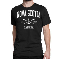 Nova Scotia Vintage Crossed Oars & Boat Anchor Sports Pullover Hoodie Classic T-shirt | Artistshot