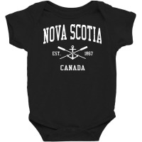 Nova Scotia Vintage Crossed Oars & Boat Anchor Sports Pullover Hoodie Baby Bodysuit | Artistshot