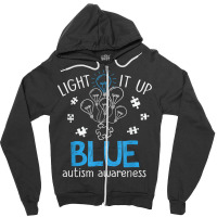 Light It Up Blue Autism Awareness Autistic Puzzle Piece T Shirt Zipper Hoodie | Artistshot