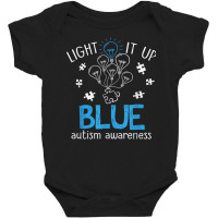 Light It Up Blue Autism Awareness Autistic Puzzle Piece T Shirt Baby Bodysuit | Artistshot