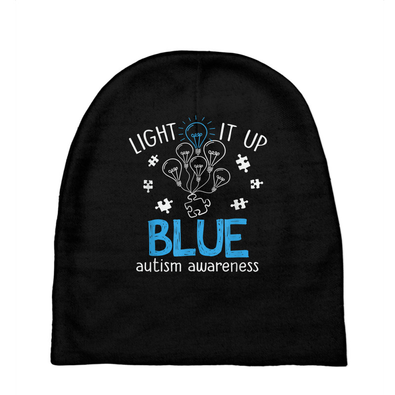 Light It Up Blue Autism Awareness Autistic Puzzle Piece T Shirt Baby Beanies by waltervanderwilt1 | Artistshot