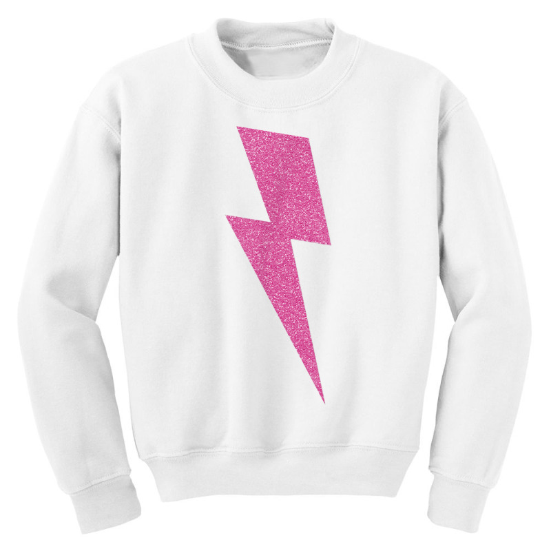 Lightning Bolt Thunder T Shirt   Pink Design Youth Sweatshirt by waltervanderwilt1 | Artistshot