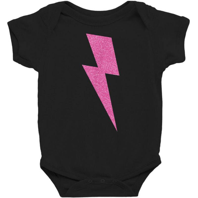 Lightning Bolt Thunder T Shirt   Pink Design Baby Bodysuit by waltervanderwilt1 | Artistshot