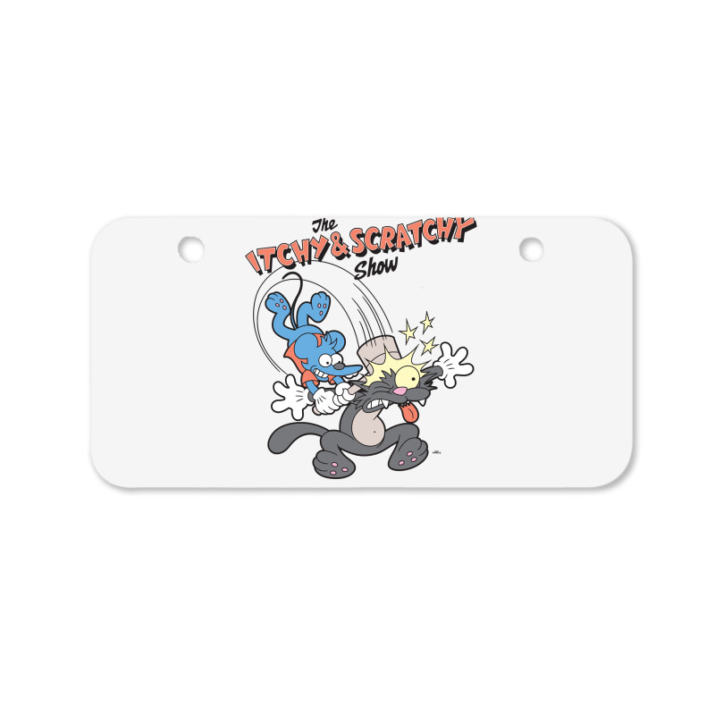 Us The Simpsons Itchy & Scratchy Hammer 01 Heather Grey H Pullover Hoo Bicycle License Plate | Artistshot