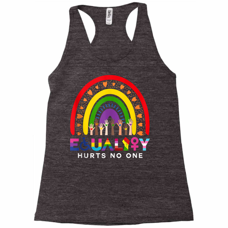 Lgbt Disabled Hand Up Rainbow Equality Hurts No One Tank Top Racerback Tank by copedoire | Artistshot