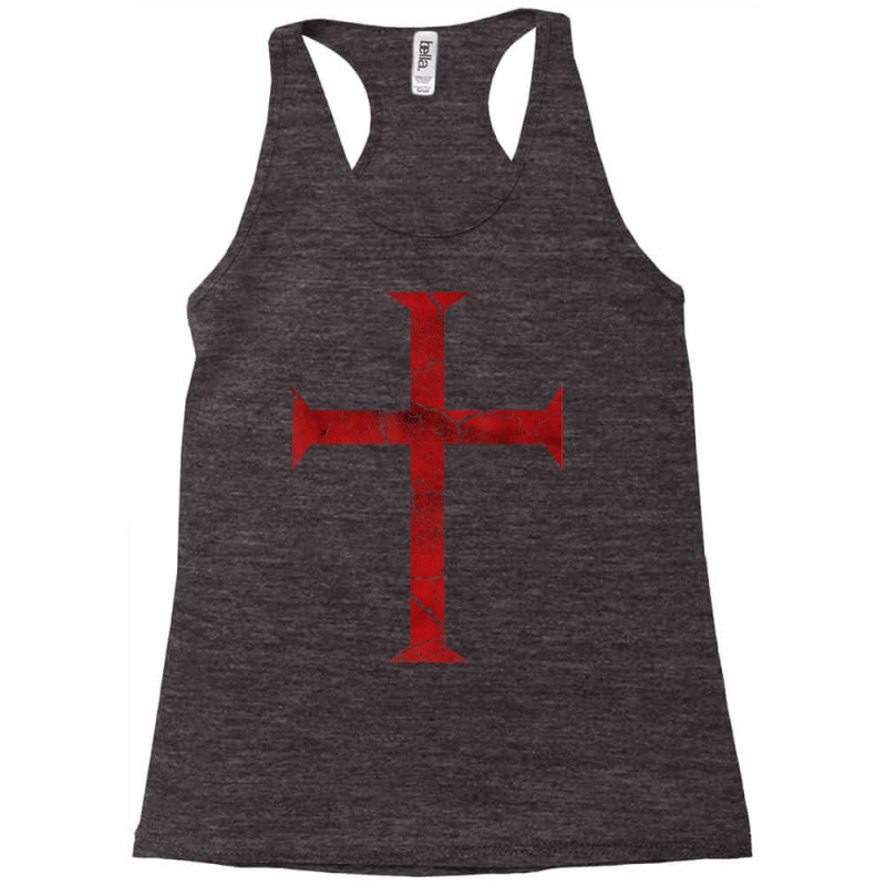 Mens Distressed Deus Vult Knights Templar Cross, Crusader T Shirt Racerback Tank | Artistshot