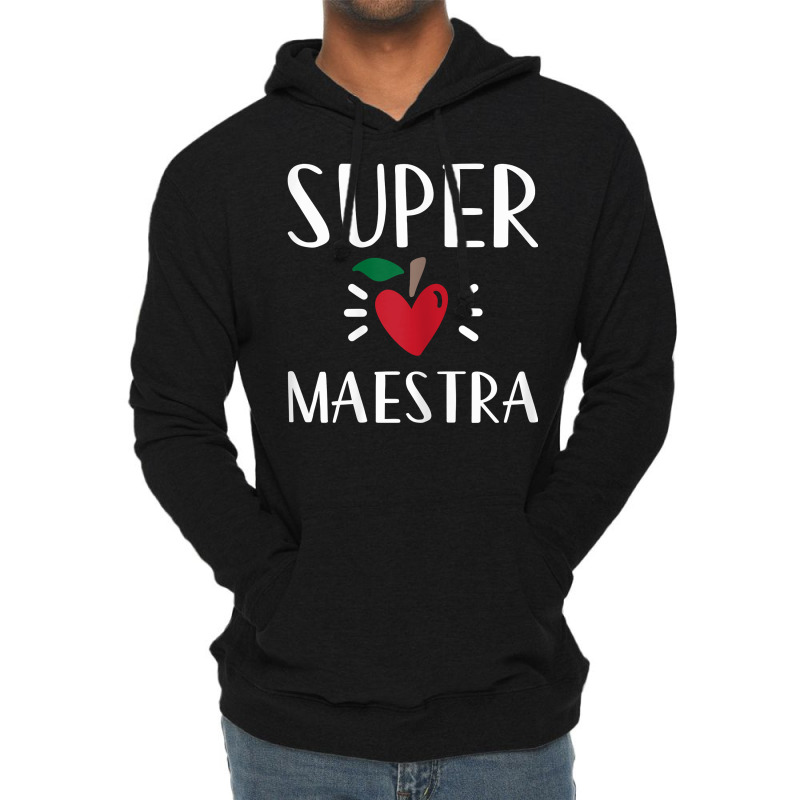 Womens Spanish Teacher Super Maestra Playera Bilingual Teacher T Shirt Lightweight Hoodie by tandonwelters | Artistshot