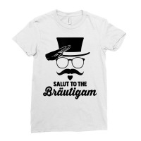 Mens Cool Bachelor Party And Crew Salute Groom T Shirt Ladies Fitted T-shirt | Artistshot