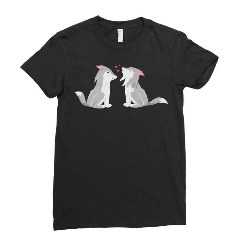 Soulmate Wolf Lover Couple Tank Top Ladies Fitted T-Shirt by erinlorrai | Artistshot