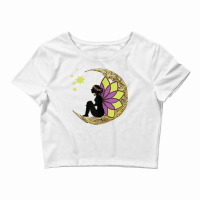 Womens Stargazing Fairy Lotus Flower Moon T Shirt Crop Top | Artistshot