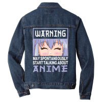 Warning May Spontaneously Start Talking About Anime T Shirt Men Denim Jacket | Artistshot