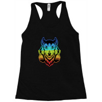 Wolf Headphone Colorful Racerback Tank | Artistshot