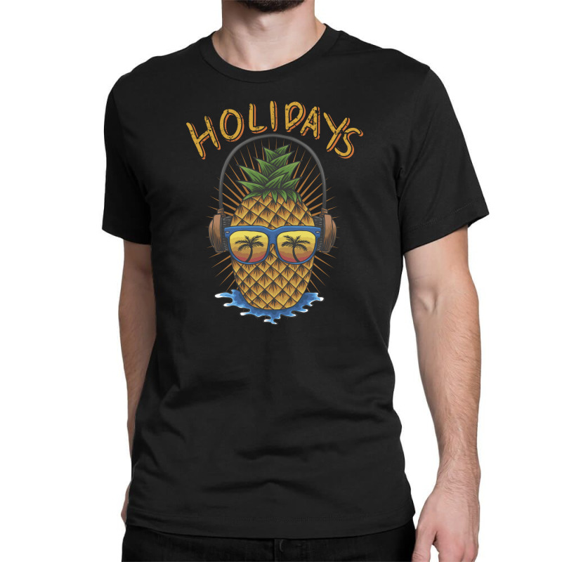 Pineapple Headphone Illustration Classic T-shirt by andypp | Artistshot