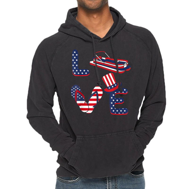 Pontoon Boat Sailboat Boating Independence Day Patriotic T Shirt Vintage Hoodie | Artistshot