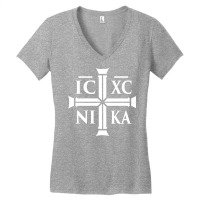 Christian Ic Xc Nika   Eastern Orthodox Sweatshirt Women's V-neck T-shirt | Artistshot