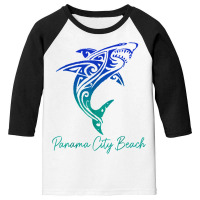 Panama City Beach Fl Shark Scuba Diving Surfer Florida Surf Youth 3/4 Sleeve | Artistshot